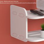 product_image_name-addigoes-Étagère de rangement murale pour routeur – Support en 2 niveaux avec ventilation, dissipateur thermique pour box internet, console de jeu et accessoires – Bois blanc-8