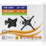 product_image_name-Generic-Support Mural TV Articulé à Mouvement Complet (Cantilever) - Pour Écrans LED/LCD/Plasma 14 à 55 Pouces - Pivotant 180°, Inclinable +15° - Acier Allié Robuste-3