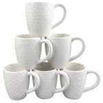 Generic Lot De 6 Tasses à Café En Céramique Blanche