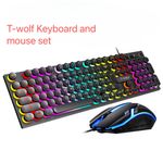 Generic T-wolf Punk Clavier Souris Set Jeu Lumineux USB Wired Key Mouse