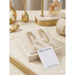 Boucles d'Oreilles Pendantes "Crystal Curve" avec Perles Doubles