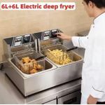 Generic Friteuse Électrique Professionnelle Double Cuve 12L (6L+6L) - image 2