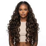 product_image_name-Fashion-Ensemble 3 en 1 de perruques pour femmes 24 pouces de long Perruques longues bouclees pour femmes et filles avec tresses - Brun-3