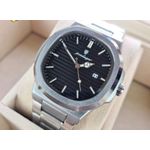 POEDAGAR Montre de Luxe avec coffret - Argent fond noir