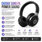 Article Casque Audio Sans Fil Bluetooth Power Sound – Micro Intégré – Noir - image 2