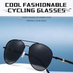 AIDAILU Hommes Lunettes De Soleil Polarisée Soleil pour Cyclisme et Conduite - Noir - image 8