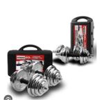 Generic Kit d'haltères chromés de 20 kg modulables repartis sur deux haltères - image 2