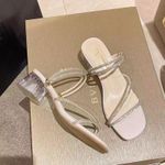 Fashion Mules à talon épais avec strass - image 2