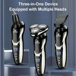 Generic 3 en 1 rasoirs électriques pour hommes Set USB Rechargeable lavable LED Displa - image 5