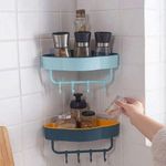Generic Étagère d’angle murale de salle de bain sans perçage – panier 2 niveaux - image 4