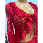 product_image_name-Yolanda-Cardigan bandage à volants en dentelle rouge respirante avec manches et leggings longs pour femmes-2