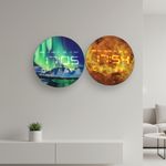 product_image_name-Generic-Horloge Murale LED Numérique 3D - Design Aurores Boréales & Paysage Montagne - Silencieuse, Dimmable, USB - Décoration Artistique Moderne-2