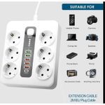 product_image_name-Generic-Multiprise – 6 prises + USB avec minuterie 3000W – Charge Rapide-2