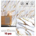 product_image_name-Generic-10 feuilles 60 x 30 cm Autocollant mural en vinyle imperméable, résistant à haute température et anti-collision, papier peint auto-adhésif en marbre PVC, décoration intérieure, mobilier, cuisine, salle de bain-1