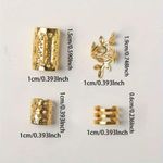product_image_name-Fashion-34 Pcs Set de Cuff pour Coiffures - Anneaux Métalliques Creux Or pour Dreadlocks et Braids Tubulaires-3