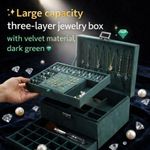 product_image_name-Fashion-Nouveau Coffret à Bijoux Doublé de Velours pour Boucles d'oreilles & Clous - Organisateur Rétro à Double Couche avec Tiroir Verrouillable, Grande Capacité pour Colliers et Accessoires-1