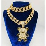 Chaïne Luxueuse Homme En Strass Bling Bling +bracelet