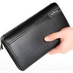 product_image_name-Fashion-Pochette en cuir PU pour homme, style business casual, texture litchi, portefeuille zippé-5