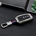 Generic Coque Clé Voiture Toyota Premium Argent + Porte-Clés