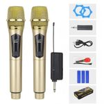 Generic 2pcs Système de microphone sans fil, microphone de karaoké portable UHF - image 3