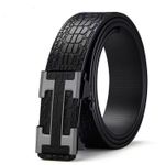 Ceinture Homme en Cuir avec Boucle Automatique - Noir