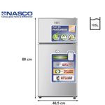 product_image_name-Nasco-Refrigérateur 2 battants - Knasf2-115 – 105 Lt (59Lt+46Lt) - Avec Cle - Argent - Garantie 12 Mois-1