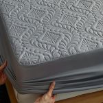 product_image_name-Generic-1 Pièce Housse de matelas matelassée imperméable, drap avec élastique - 1.5M X 2M - Gris Foncé-8