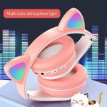 product_image_name-Generic-Casque Bluetooth Oreille De Chat Sans Fil Avec Lumière - Viv-23M - Rose-3