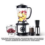 SMART TECHNOLOGY Mixeur Électrique Blender Grinder 4 en 1 - Puissant et Rapide - Gris
