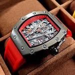 product_image_name-Generic-Megir Montre à Quartz de Sport pour hommes - MN2218G rouge bracelet en Silicone, chronographe cadran en acier inoxydable étanche-3
