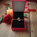 product_image_name-Fashion-Gourmette Femme Cœur Love You en Acier Inoxydable Doré-2
