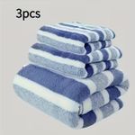 product_image_name-Generic-Ensemble De 3 Serviettes De Bain Douces, Design à Rayures Modernes, Serviettes Super Absorbantes Et à Séchage Rapide-1