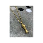Chaine Grain De Café Avec Medaille Coupe _or Plaquer