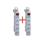 product_image_name-Generic-2 Multiprise Filaire / Rallonge, 5 Prises + Interrupteur - Blanc-1