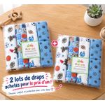 Bleu Azur Drap de bébé en coton