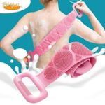 Generic Brosse corporelle en silicone double face flexible - Rose