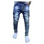 product_image_name-Fashion-Lot De 2 Pantalon Jeans Pour Homme Blanc-Bleu-3