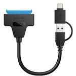 Generic Cable Adaptateur USB 3.0 - SATA Hdd/Ssd Type C + USB compatible Pc et Mac - image 5