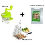 Hachoir Multifonction A Moulinette + Planche A Découper + Grille Poissons Et Brochettes Barbecue - Multicolore