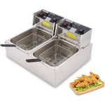 product_image_name-Boma-Friteuse électrique professionnelle 12L  En acier inoxydable, couvercle, thermostat réglable et filtration d'huile Idéale pour frites, beignets, poulet, chips - Argenté-2