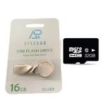 Clé USB 16Gb Type Porte-clé  +une Carte Mémoire 32Gb 