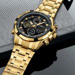 Quamer Montre De Luxe Pour Homme - Or / Noir