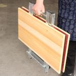 Generic Lot de 2 Tables Pliables Carrées – Effet Bois & Structure Métal - image 2