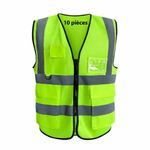 Lot 10 de chasubles (gilet de sécurité)- Vert