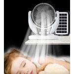 product_image_name-Generic-Ventilateur Solaire Rechargeable De 6 Pouces Avec Batterie 3,2 V/3,5 Ah Et Panneau Solaire 6 V 4 W Avec Une Ampoule Led-1