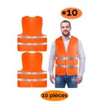 product_image_name-Generic-Gilet-10 Lot Gilet de Sécurité, Chasuble Orange-1