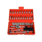 Socket Mobile 46 Pièces/ensemble Jeu De Clés à Douille Outils De Réparation Barre D'extension Métrique Tournevis