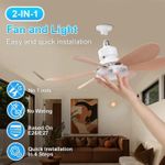 Generic Ventilateur de plafond (52 cm) - LED dimmable 40 W (2000 Lumens), douille E27  - 3 vitesses de ventilation, télécommande - image 2