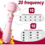 product_image_name-Generic-3-in-1 Heating Vibrator  Wand Massage Toy for Female  10 speed Dual Stimulation Vibrator with Lingerie Free Gift-5