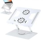 Support Réglable Pour Ordinateur Portable Avec Ventilateur De Refroidissement, Réglage En Continu, Base Rotative